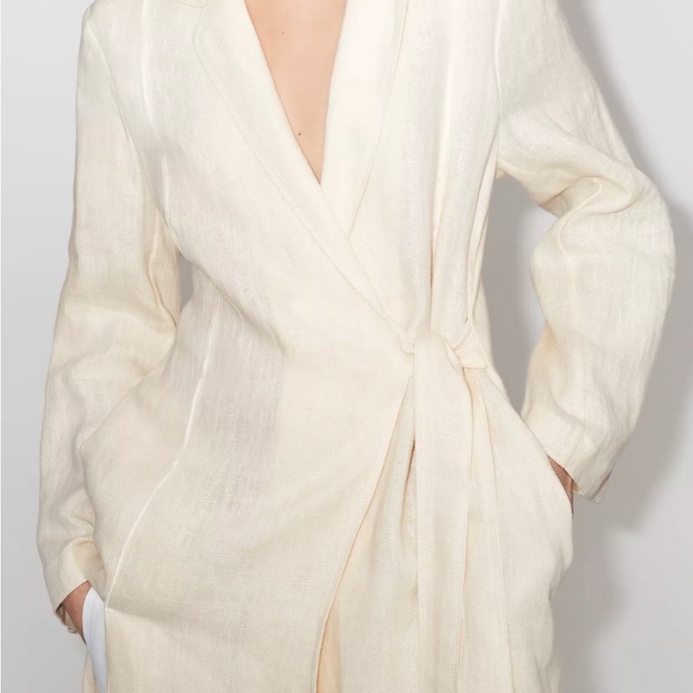 ISO - WANTED - Zara Vented Linen Coat Size Large - Picture 5 of 7